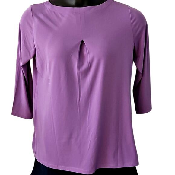NWOT Susan Graver Modern Essentials Regular Liquid Purple Knit Tunic size Small - Picture 4 of 7